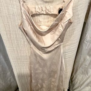 Cream Kittenish satin midi dress, cowl neck